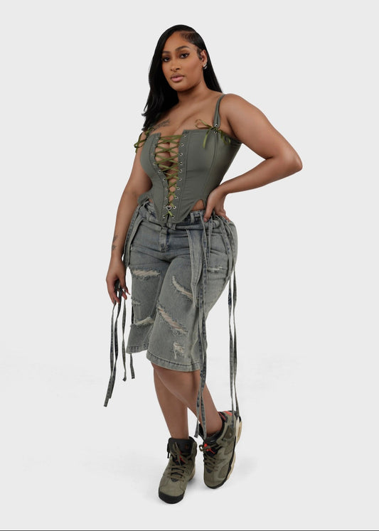 Strap Baggy Shorts