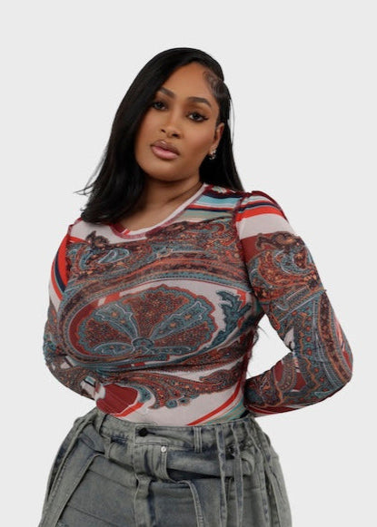 Latin Mesh Top